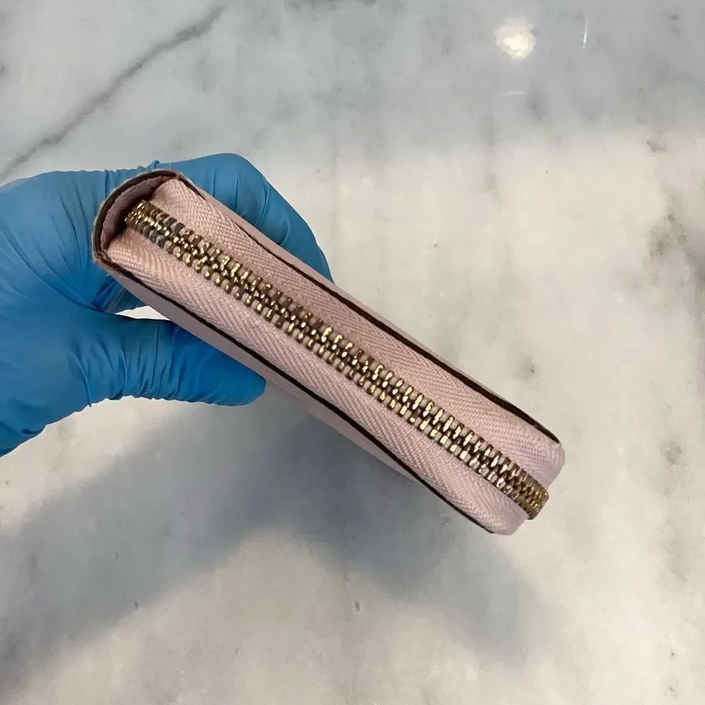 Michael Kors Wallet Leather Pink Saffiano Full Zip Continental Wallet